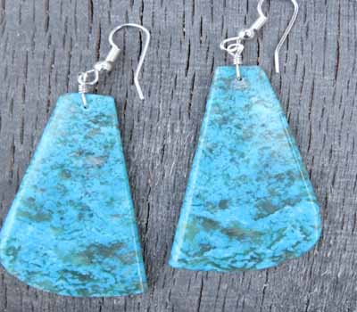 Turquoise Slab Earrings - Kingman Large F